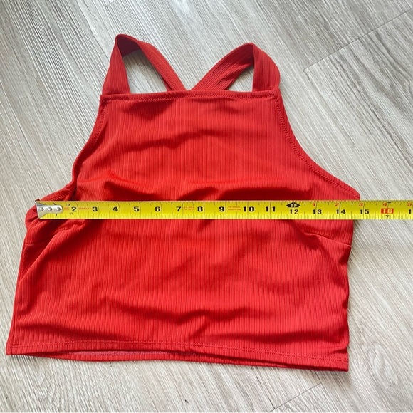 SWIMSUIT 2 PIECE SIZE XL ORANGE RIBBED WOMEN SWIMSUIT - Picture 9 of 13